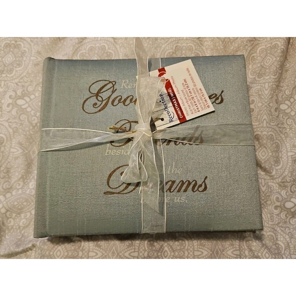 Recollections 2 Pk Freindship Photo Albums Hold 4"x6" Sz NWT Teal & Brown Fabric